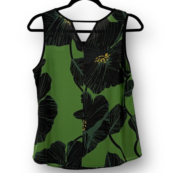 Cabi Tahiti Tank Top Shirt Size Small Black Floral Sleeveless 4550 Tropical - Picture 2 of 5